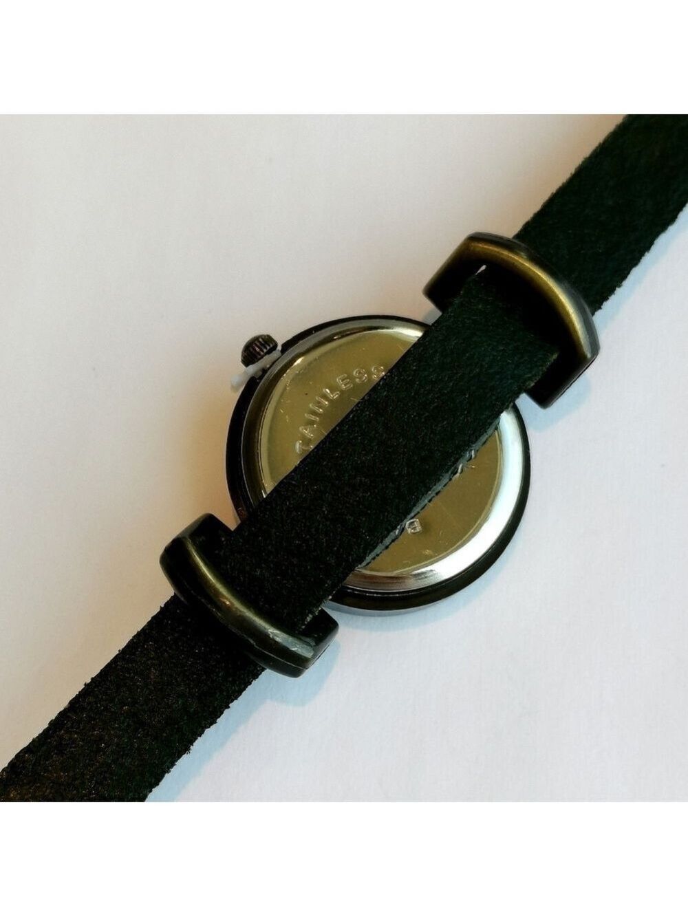 NWT watch black studded strap bronze case - Picture 7 of 9